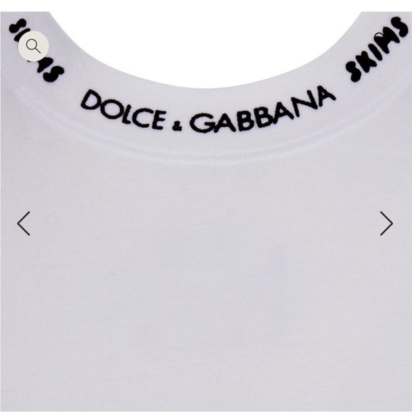 Dolce Gabbana x Skims White Fitted Long Sleeve Shirt Cotton Jersey Collab Sz M - Picture 2 of 11